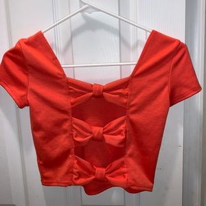 CORAL/PINK CROP TOP